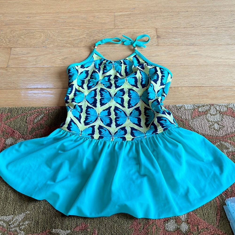 Lands end one piece skirt bathing suit size 10